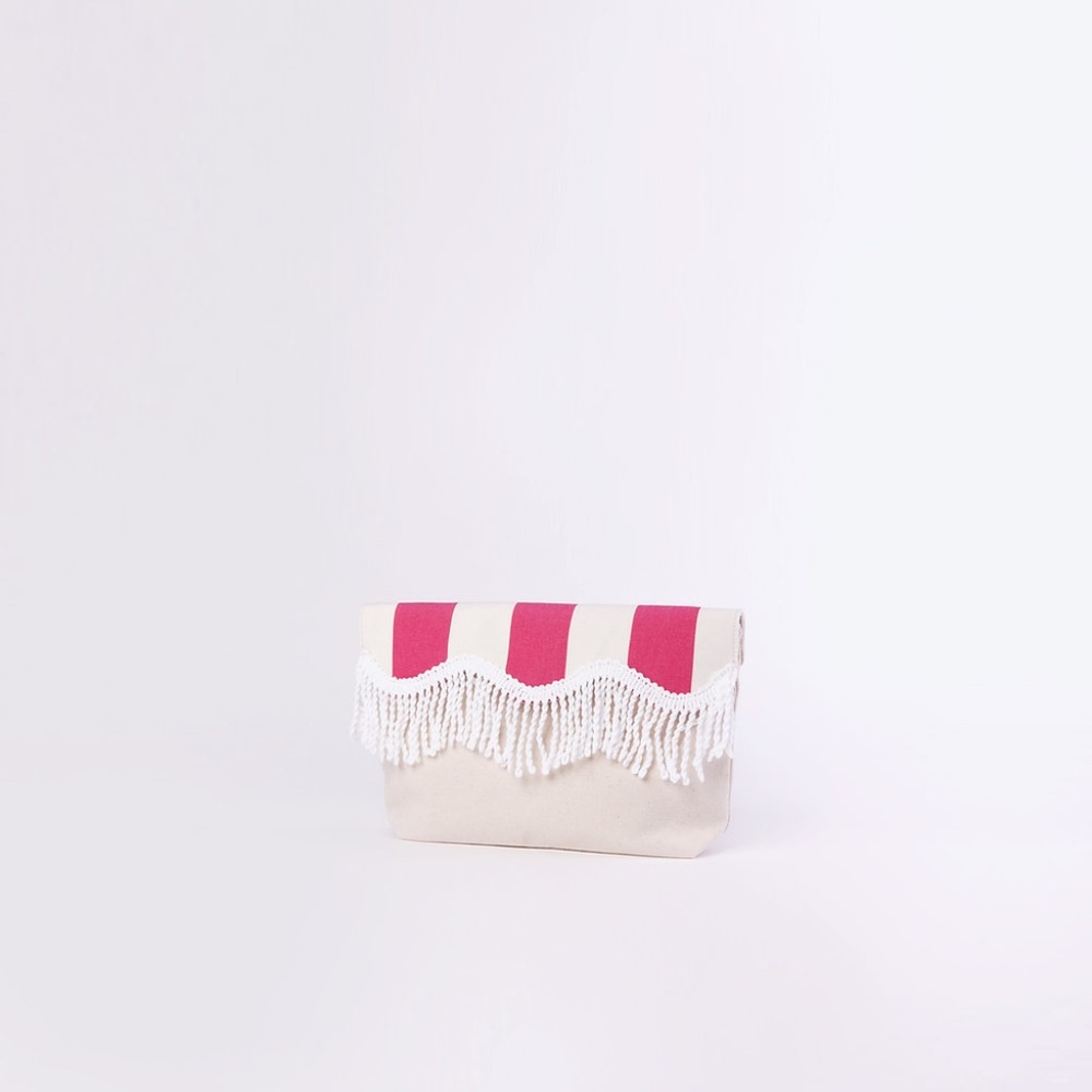 Rue de Verneuil - CAP MARTIN Pink Stripes Clutch/Pouch